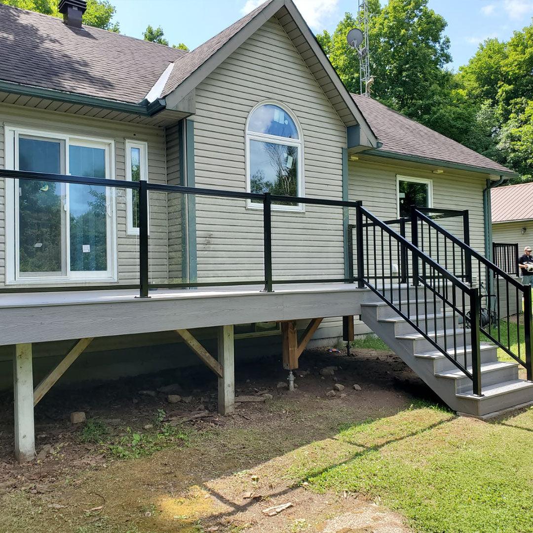 Aluminum Railing with Glass Panels - Deckify