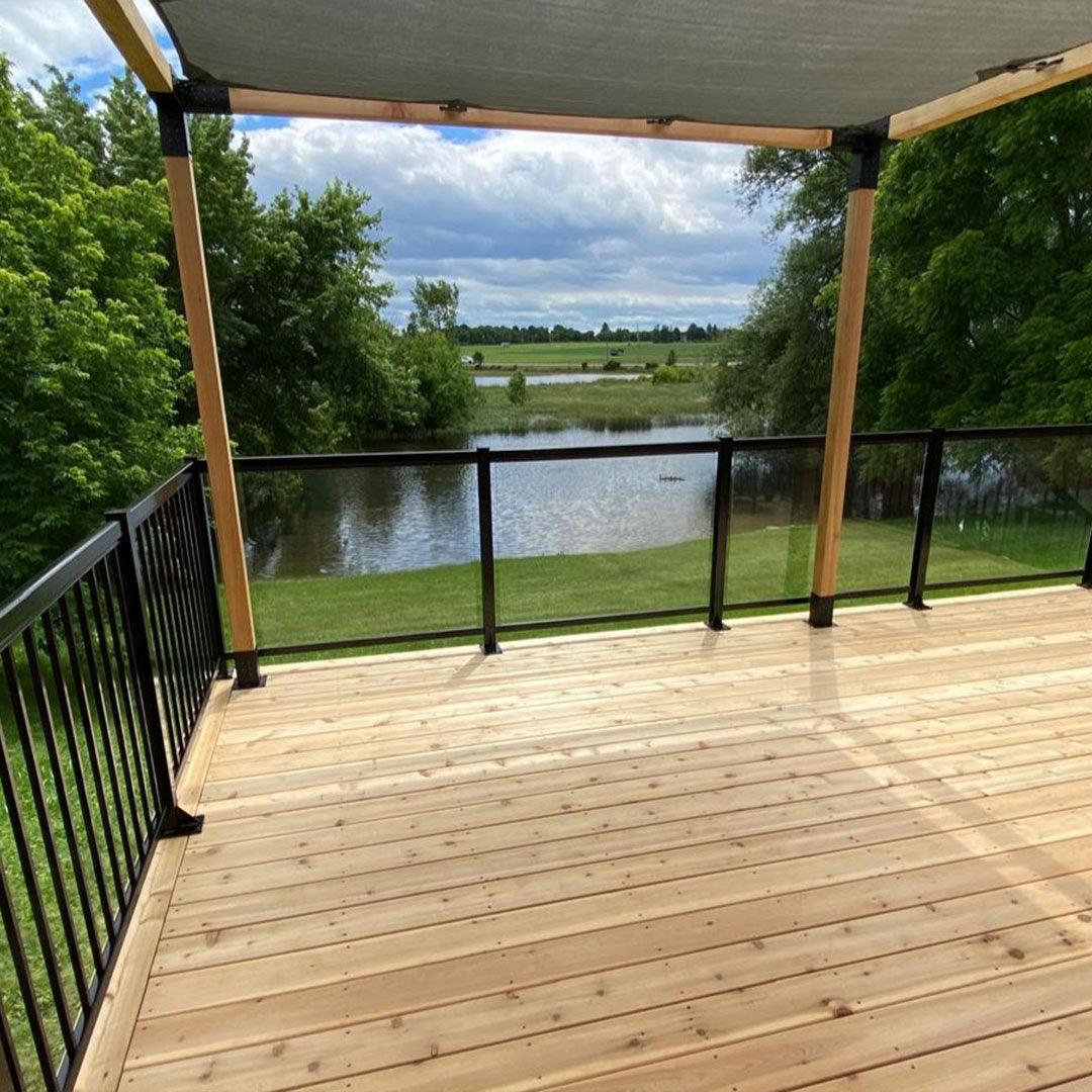 Aluminum Railing with Glass Panels - Deckify